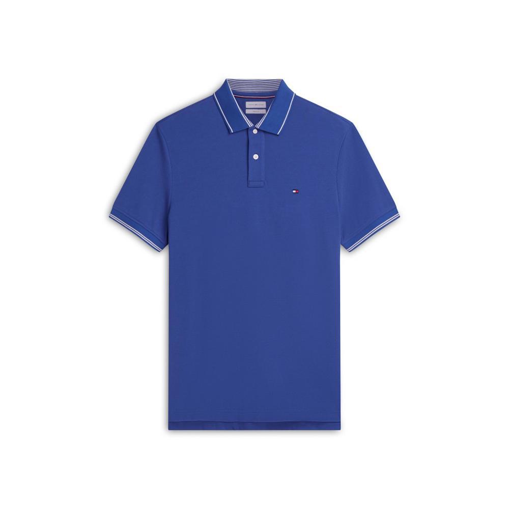 Tommy Hilfiger Stripe Under Collar Pique Polo Shirt